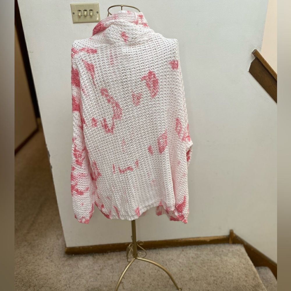 Maronie x Revolve Tie Dye Waffle Knit Open Cardigan NWT Size M Pink - Picture 6 of 10